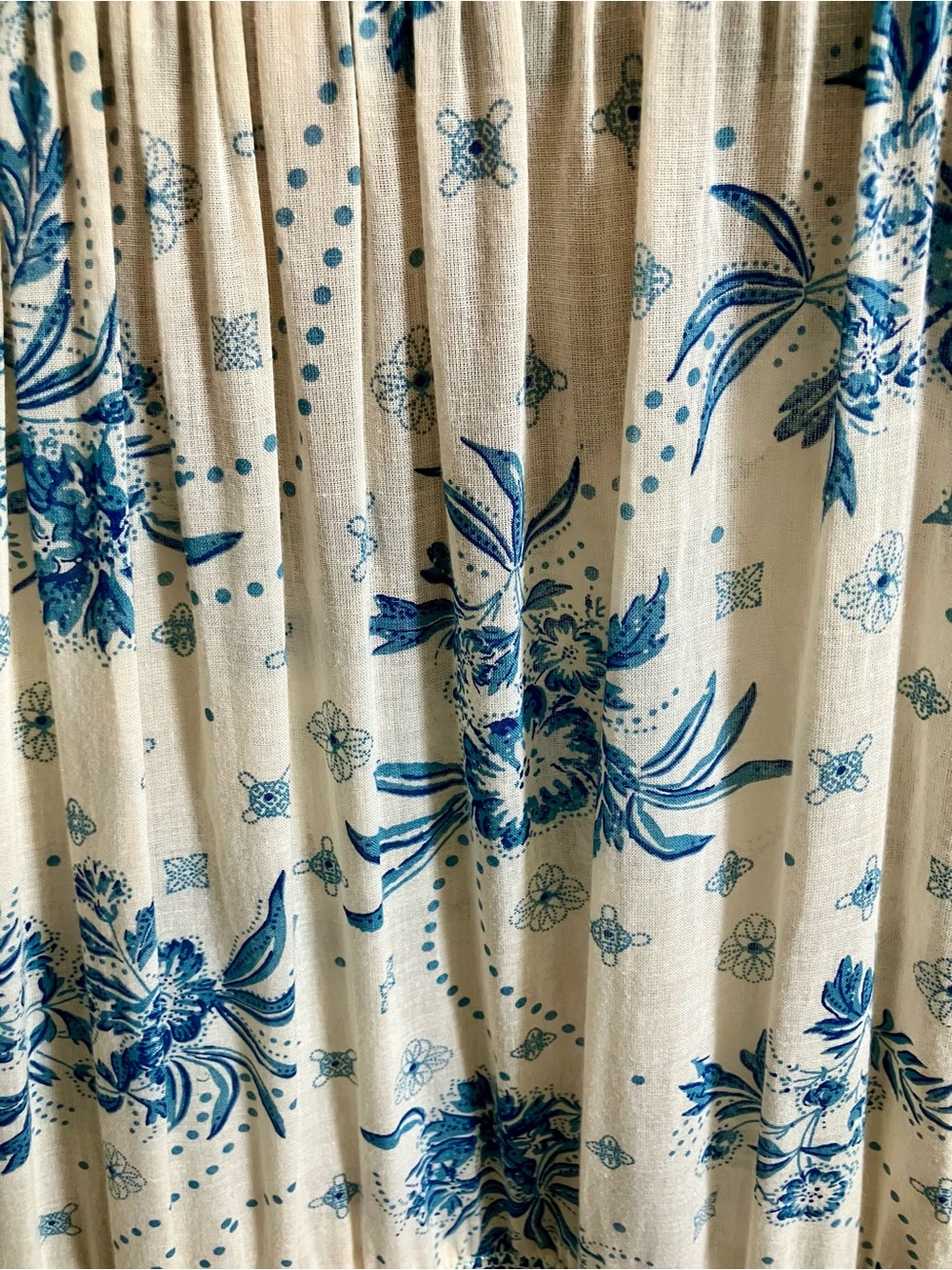 Free People Cream Maxi Dress with Blue Floral Print - Picture 9 of 9